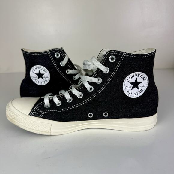 Converse Denim Embroidered Sunflower High Top Tennis Shoe Mens 8.5 Womens 10.5 - Picture 4 of 7